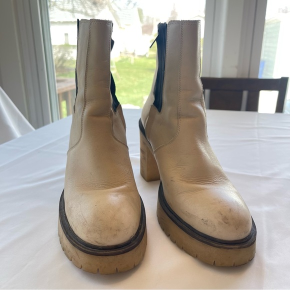 FREE PEOPLE James Chunky Heel Boho CHELSEA Leather Ankle Boots Women’s 41/11 - Picture 5 of 11